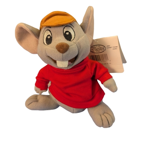 Disney Other - New Disney Bernard Rescuers Down Under Aussie Mouse Plush Toy Red Grey 1990